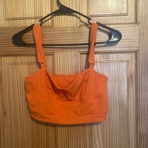 Shein orange crop top set